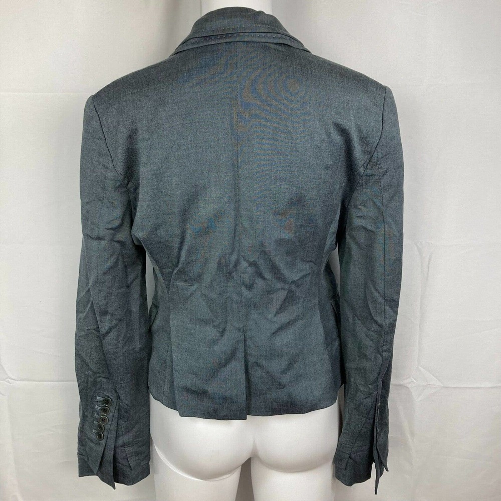 BCBGMAXAZRIA Jacket Womens Sz S Gray Lightweight Two Button Blazer Lined Pockets - Picture 4 of 8